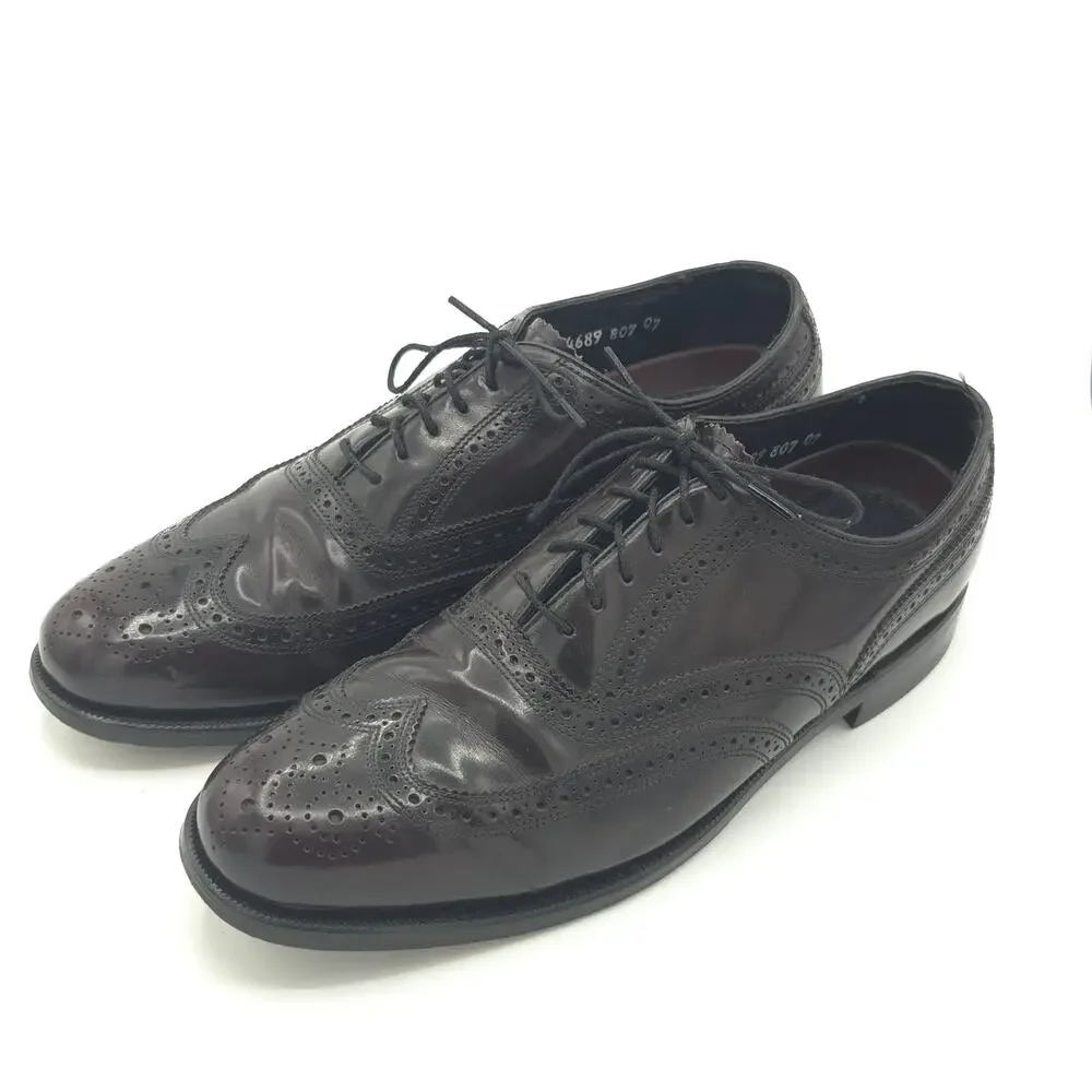 Florsheim Lexington Men's Size 8 Wingtip Oxfords Burgundy Leather